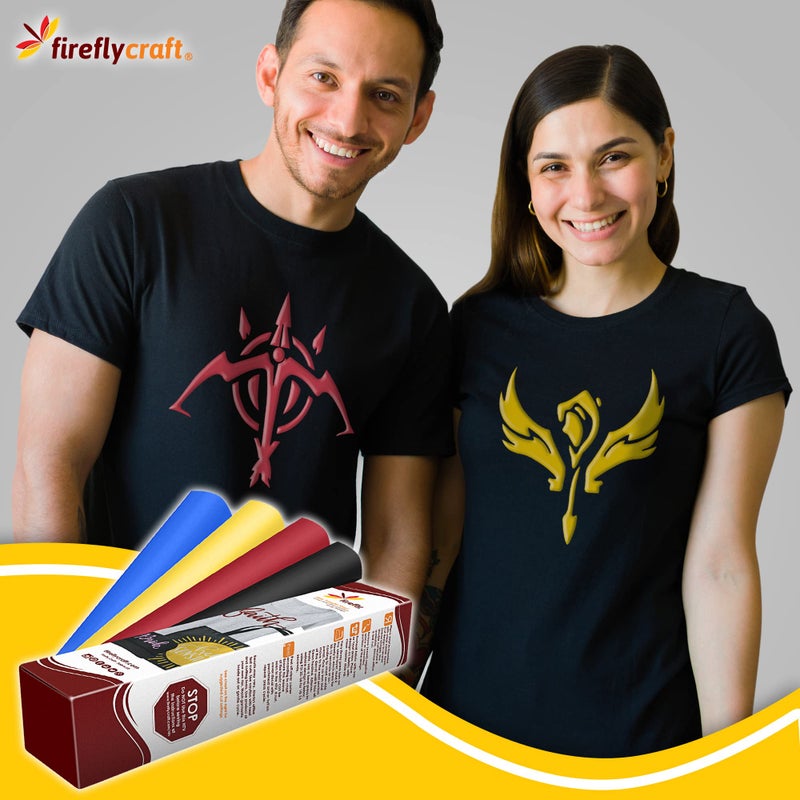 Firefly Craft - 3D Black Heat Transfer Vinyl Sheets - Iron On Vinyl for Cricut and Silhouette - Brick Style Heat Press Vinyl for Shirts, Art, Crafts, & More - 12 x 20 inch Black HTV Vinyl Sheet - Image 5
